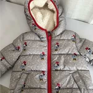 Baby gap Minnie Mouse puff jacket sz 12/18m.